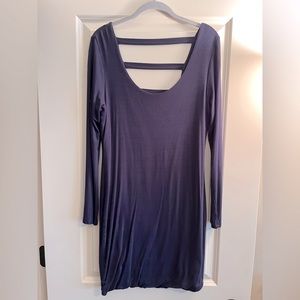 Navy blue dress with open back